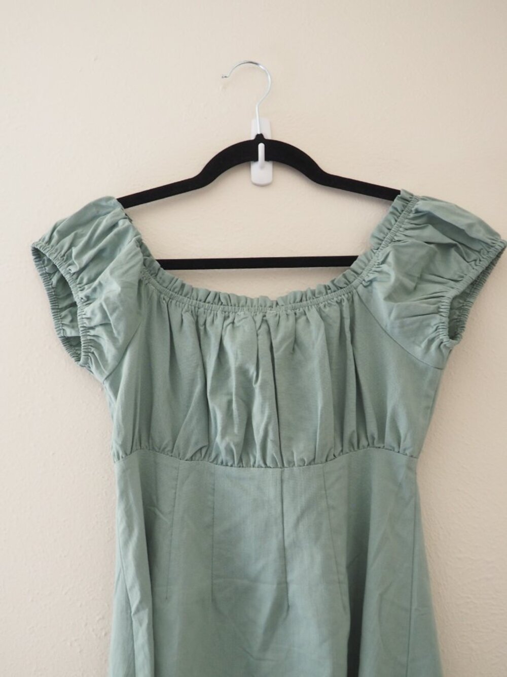 NWT Lulus Wisteria Sage Green Embroidered Off The Shoulder Mini Dress sz S - Picture 9 of 9